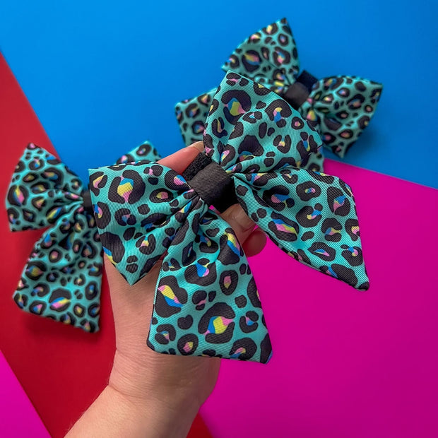 Mint Leopard - Sailor Bow