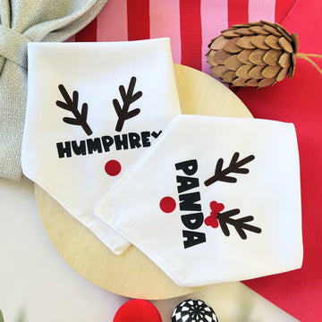 Custom Reindeer Name - Pet Bandana (Made to Order)