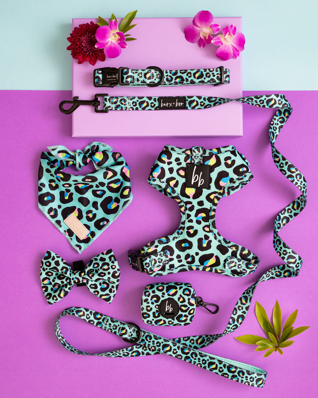 Mint Leopard - Adjustable Chest Harness
