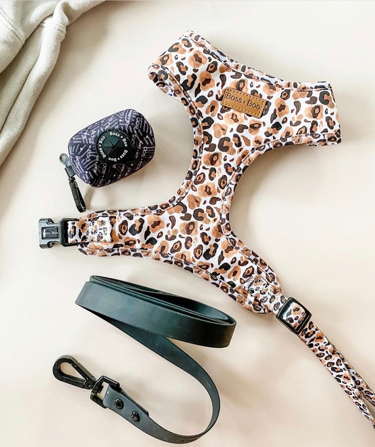 Luxe Leopard - Adjustable Chest Harness (Old Logo)