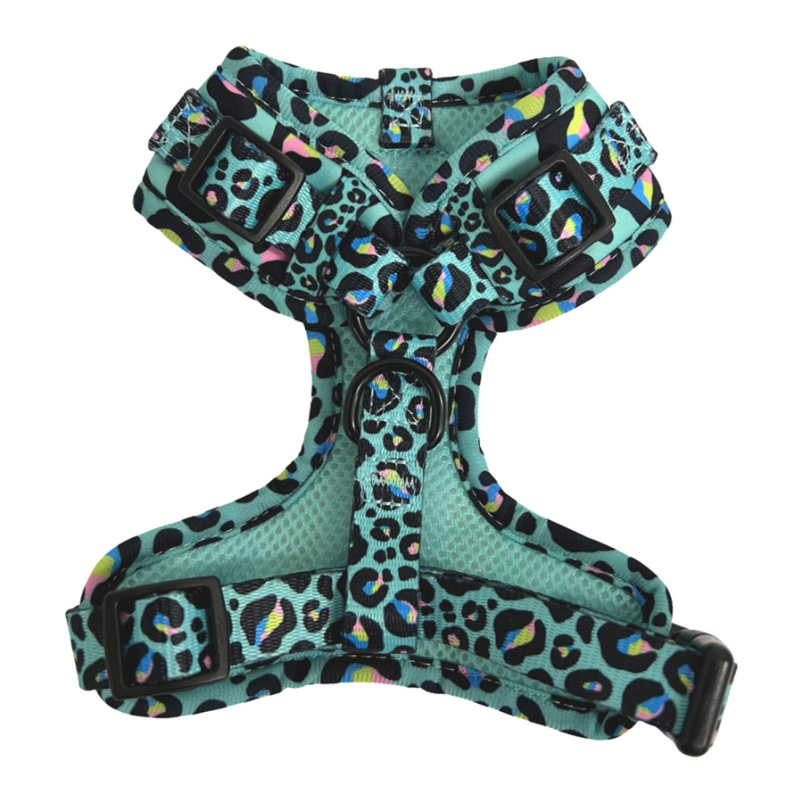 Mint Leopard - Adjustable Chest Harness