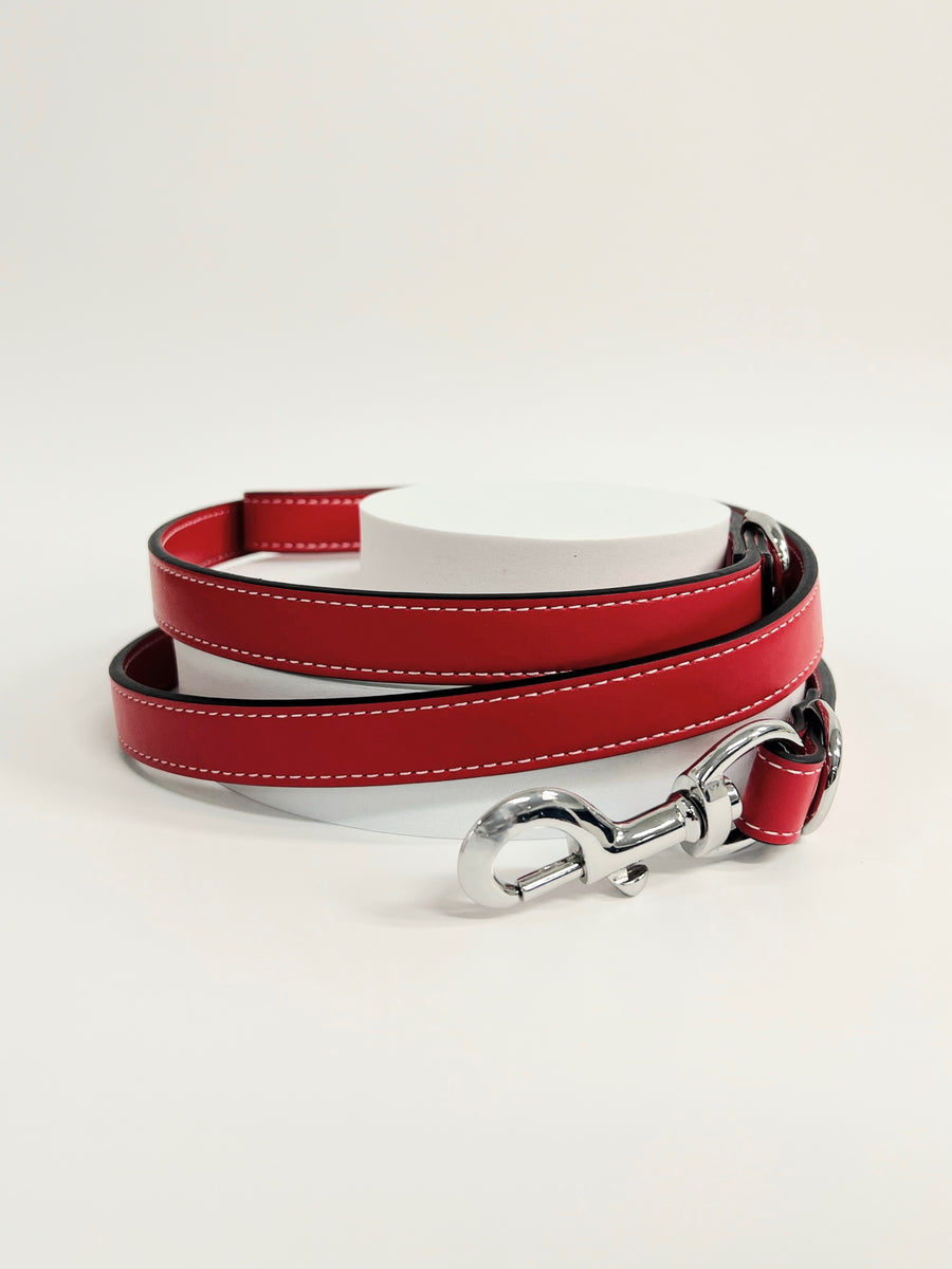 Vegan Leather Lead - Red
