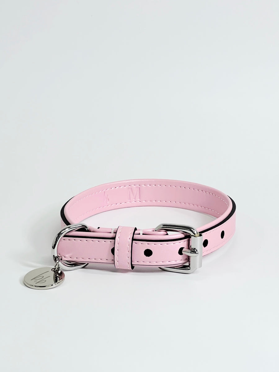 Vegan Leather Collar - Pastel Pink