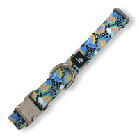 Happy Go Lucky (Sky Blue) - Fabric Dog Collar