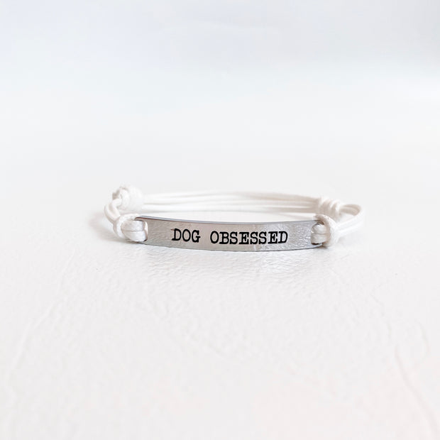 Dog Obsessed Bracelet - White